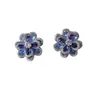 "Hechicera Azul" Pendientes de Flor Estéreo Azul Frío, Exquisitos y de Moda Elegantes, Pendientes para Ropa de Trabajo Diaria para Mujeres