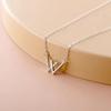 Collar de clavícula con letra W en plata de ley 925 para mujer, estilo japonés y coreano, sencillo, combinable, moderno, ligero, de lujo, estilo frío, nuevos accesorios transfronterizos.
