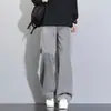 Calça jeans de brim lavada para quatro estações, estilo retrô, inspirada em Hong Kong, modelagem solta, perna reta, calça casual, unissex, longa