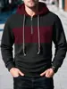 Talla Europea Amazon Sudadera de Primavera y Otoño para Hombre Nueva Sudadera a Cuadros Bloque de Color para Hombre con Capucha de Manga Larga Casual Deportiva