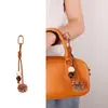 Colgante para Teléfono Móvil de Bola Trenzada de Cuerda de Cuero Bicolor Nuevo Transfronterizo Colgante Dulce y Versátil para Bolso Llavero Lindo para Coche