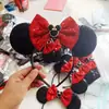 Arco de Cabelo Mickey Laço de Lantejoulas Headband de Festa Parque de Diversões Festival Headwear Crianças Acessórios de Cabelo Minnie