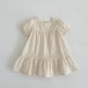 Verano Nuevo Estilo Coreano Ropa de Bebé Mamelucos Bordados Niñas Cuello Cuadrado Vestido Suelto Ropa de Hermanas Ropa de Niños