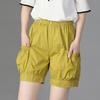 Shorts de Verano de Algodón Puro Elástico de Cintura Alta para Mujer 2020 Nuevo Elástico Mamá Suelto Casual Moda Cómodo Hogar S-1