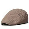 Boina arrugada versátil para todas las estaciones que hace que la cara se vea más pequeña, gorra simple hacia adelante, gorra de pintor retro unisex, gorra de pico de pato, transfronterizo