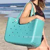 Bolsa impermeable resistente al desgaste para mujer, bolso de mano grande y mediano, cesta de compras, bolsa para viajes de vacaciones, bolsa de playa de EVA