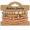 Explosiones Transfronterizas Pulsera de Moda de Estilo Étnico Bohemio Multicapa Cuentas de Arroz Joyería para Mujer Pulsera Geométrica de Cuentas de Arroz