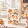 Bolsa de papel kraft blanco de cartón para hornear, café, leche, té, bebidas, para llevar, embalaje, bolsa de papel de regalo para catering.