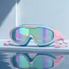Gafas de Natación de Marco Grande Selladas con Silicona para Adultos, Alta Definición, Impermeables, Antivaho, No Irritantes para los Ojos, Lentes Electroplateadas, Fabricante de Gafas de Natación al por Mayor