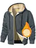 Nova Blusa de Moletom de Caxemira Masculina com Forro de Lã Espessada Malha Masculina Outono e Inverno Jaqueta Cardigan Masculina com Zíper