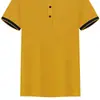 Camisa polo de algodón de seda elástica y fresca con bloques de color, ropa de trabajo personalizada de verano para grupo, camisa cultural de manga corta con logotipo impreso