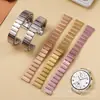 Adecuado para Correas de Reloj Huawei Gt4/Gt5, Estilo Nuevo eslabón de Bambú de una Sola Perla Correa de Reloj Sólida de Acero Inoxidable 18mm para Mujeres