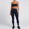 Novo modelo transfronteiriço: Conjunto de yoga respirável com sensação de segunda pele, com bojos removíveis, cintura alta, que levanta o bumbum, para mulheres, adequado para esportes ao ar livre e fitness
