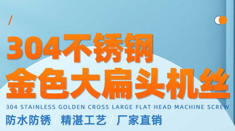 304不锈钢金色十字大扁头机牙螺丝_01_01.jpg