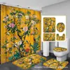 Suministro Directo de Fábrica de Cortinas Opacas para Baño Domésticas, Cortina de Ducha Impermeable Antideslizante con Impresión Digital Juego de Cuatro Piezas Personalizable