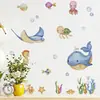 Pegatinas de Pared de Dibujos Animados de Vida Marina Transfronterizas Decoración para Habitación Infantil Suministros Fondo de Pared Embellecimiento PVC Autoadhesivo