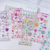Adesivos de Diamante para Crianças Maquiagem de Sobrancelha para Meninas Coração Estéreo Adesivos de Cristal Coloridos Gema Pérola Rosto Borboleta