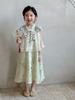 Liquidação de Verão! Vestido Infantil de Viscose Jacquard Folha de Bambu + Gola Panda! Sem Devoluções ou Trocas!