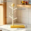 Suporte de mesa simples em formato de bola para armazenamento de copos com bandeja de drenagem para copos de água, xícaras de café, conjuntos de chá e porta-copos pequenos