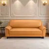 Sofá moderno minimalista em couro resistente a arranhões de gato, adequado para apartamentos pequenos, salas de estar, quartos, salões de beleza, imóveis para aluguel e escritórios