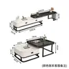 Mesa de centro italiana sala de estar hogar superficie brillante mesa de centro de placa de roca lujo ligero moderno simple apartamento pequeño madera maciza cuadrada mesa auxiliar