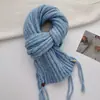 Bufanda de Hilo de Mezcla de Lana con Cuentas de Madera Hecha a Mano para Mujer, Estilo Étnico, Retro, Calentador de Cuello Cálido, Suave y Grueso con Borlas