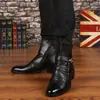 Zapatos de Cuero de Caña Alta de Moda para Primavera y Otoño, Botas para Hombre Estilo Coreano, Botines Británicos Cortos, Botas Martin de Punta Fina, Botines Cortos de Cuero de Moda para Hombre