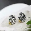 Joias de prata Nafoge atacado brinco caveira antiga prata 925 brincos masculinos não convencionais retrô brincos de prata tailandesa