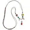 Collar de Cuentas de Cerámica Coloridas Moda Retro Nueva Personalidad China Cadena para Clavícula Collar de Gama Alta Cadena para Suéter Venta al por Mayor