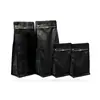Sacos de Café Selados de Oito Lados, Sacos Personalizados para Embalagem de Grãos de Café, Sacos para Embalagem de Alimentos, Sacos Metalizados com Zíper de Fácil Abertura, Sacos com Válvula