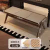 Banqueta Baixa para Uso Doméstico, Banqueta Quadrada de Madeira Maciça e Rattan Estilo Nórdico, Banco Longo Individual/Duplo/Para Três Pessoas, Adequado para Quarto, Sala de Estar ou Banco para Trocar Sapatos na Entrada
