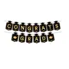 Conjunto de Louça para Festa da Temporada de Formatura 2026 Preto Pratos de Papel para Adultos Copos de Papel Faixa de Formatura Toalha de Mesa para Festa