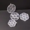 Caja de plástico transparente redonda de PP de 7 compartimentos Caja de almacenamiento de piezas de ferretería de plastilina de juguete Caja de embalaje con cuentas para joyería