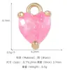 Chapado en Cobre Oro Real Piedra de Color Agrietada Corazón Gota de Agua Colgante Color Macarrón DIY Pulsera Collar Adorno Colgante Accesorios
