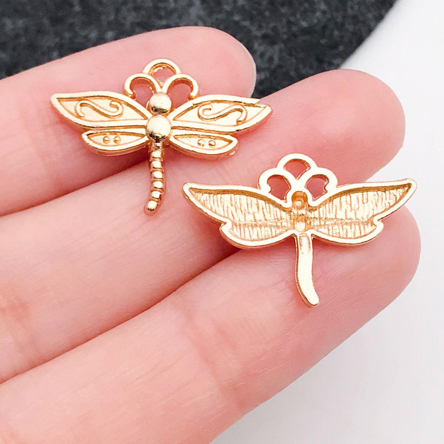 20144-X-kc金锌合金昆虫蜻蜓22x16mm-0.9g