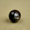 Madera de Ébano Incrustada con Cuentas de Símbolo Taoísta de Plata, Cuentas de Pulsera con Símbolo de las Cinco Montañas, Cuentas de Símbolo de los Cinco Caminos, Símbolos Personalizados de los Cinco Truenos
