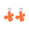 Nuevos pendientes de flores exageradas de hadas transfronterizos, pendientes de pétalos con diseño europeo y americano, pendientes de flores con sentido de primavera.
