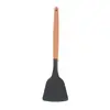 Utensílios de Cozinha com Cabo de Madeira de Silicone Conjunto de 11 Peças Frigideira Antiaderente Pá Colher Conjunto de Ferramentas Pá Colher Escumadeira Conjunto de Utensílios de Silicone para Cozinha
