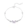 Colar Galáxia Amor Borboleta Design Original Tichia para Mulheres Prata de Lei S925 Corrente de Clavícula Borboleta Joia de Prata Brilhante com Zircônia Luxo Leve