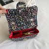 Bolso de Cadena Estilo Coreano Versátil para Mujer, Nuevo Bolso Niche Estilo Graffiti de un Solo Hombro Cruzado, Bolso Cuadrado Pequeño Único Transfronterizo