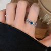 2024 novo anel azul pedra brilhante super flash design simples temperamento requintado moda alta qualidade anel curinga
