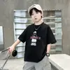 Camiseta de Verano para Niños con Estampado de Dibujos Animados Moderno Fresca Nueva Holgada de Manga Corta Niños Medianos y Grandes Casual Versátil Superior Ropa de Verano Moderna T
