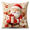 Nueva funda de almohada con estampado de renos navideños transfronteriza, cojín súper suave para coche Amazon, decoración de sofá para uso festivo en el hogar