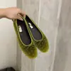 Otoño e Invierno con Mocasines Bailarinas de Lazo Modelo 2026 Pedrería Retro Francés Falda de Corte Bajo Zapatos de Ballet de Terciopelo