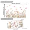 M15532 Novo Adesivo de Parede Flor Rosa Pintada à Mão com Aglomerado de Borboletas Decoração Quarto de Crianças Quarto de Dormir Fundo Adesivo de Parede Autoadesivo