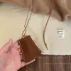 Bolsa Triangular para Gafas de Piel Estampado de Leopardo Cadena de Cuerda de Piel Cadena de Suéter Estilo Maillard Retro Cadena de Collar Estilo Europeo y Americano
