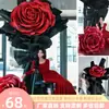 Adornos de Flores Artificiales de Rosa Grandes, Escaparates de Centros Comerciales, Toma de Fotos en Escenas de Bodas, Decoración de Puntos de Check-in de Celebridades de Internet