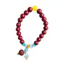 Pulseras de Imitación de Arena Púrpura y Dorada de Bajo Contenido al por Mayor, Cuentas Budistas de Templo, Pulseras de Imitación de Cinabrio, Pulseras de Diseño para Atracciones Turísticas, Joyería