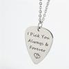 Letras personalizadas guitarra palheta colar jóias transfronteiriças unissex aço inoxidável criativo presente chaveiro pingente