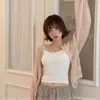 Camisola básica de mujer, ajustada, corta, multicolor, con tirantes finos
